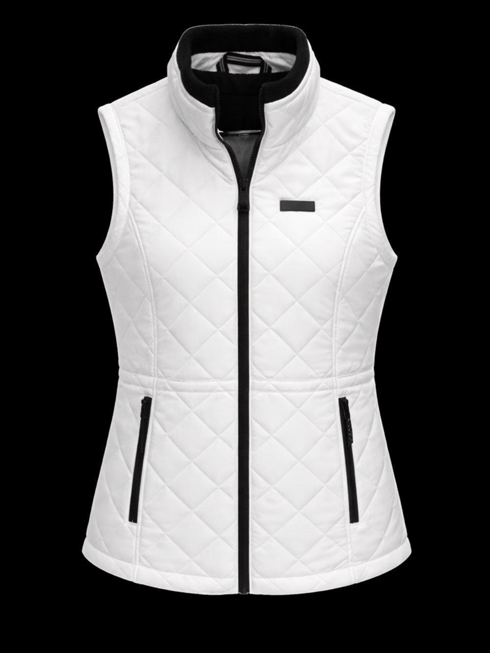 Nautica White Quilted Sleeveless Vest with Black Trim